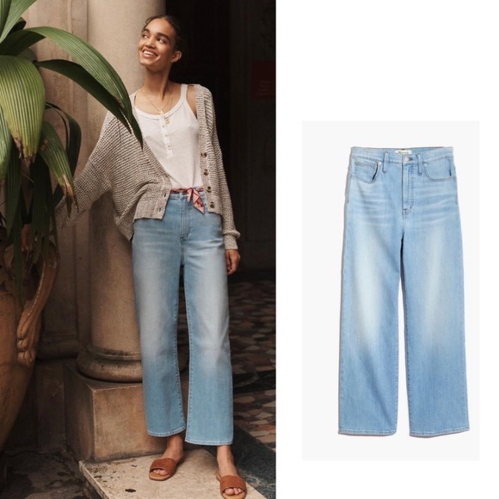 Madewell Slim Wide Leg crop in Eastwick wash sz 25